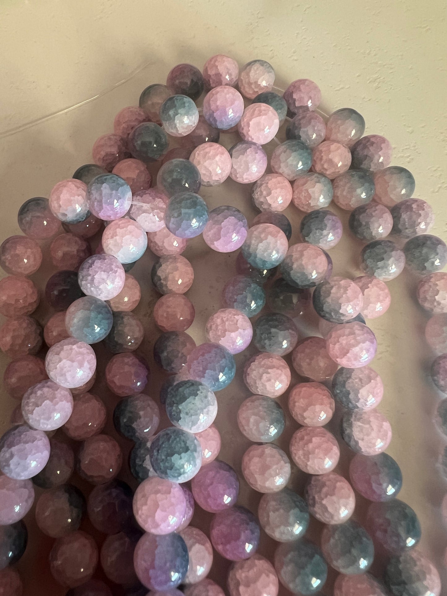 10mm AAA Quality Glass Crackle Beads & Clear Glass Beads