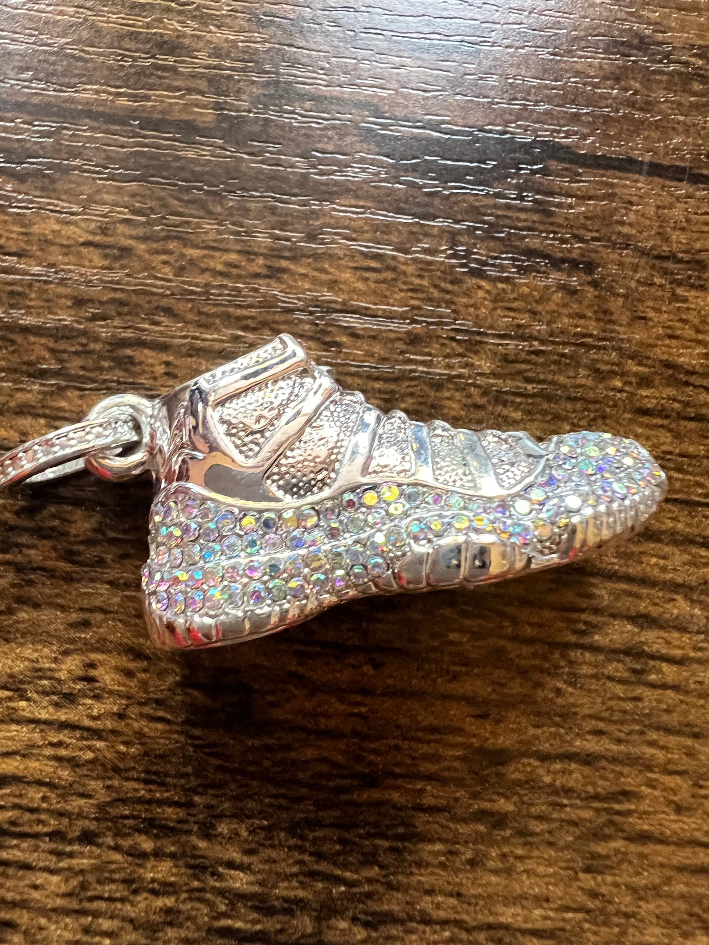 Rhinestone Jordan Gym Shoe Charm (Silver Accent Colors)