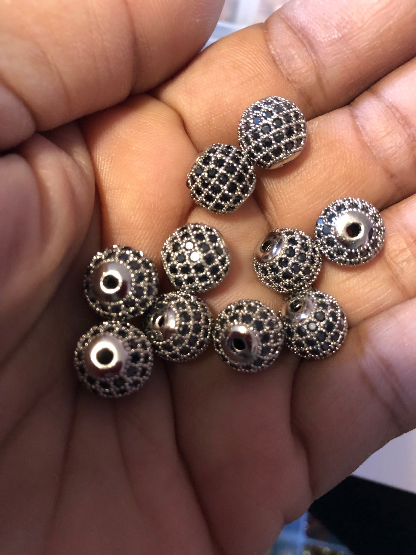 CZ Pave Spacer Beads - 6mm