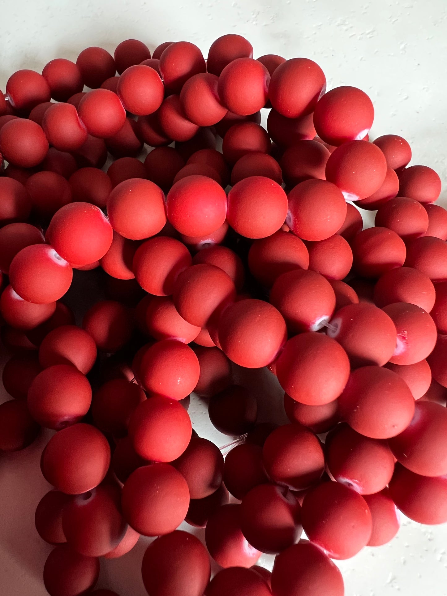 10mm Rubber Matte Finish Glass Beads