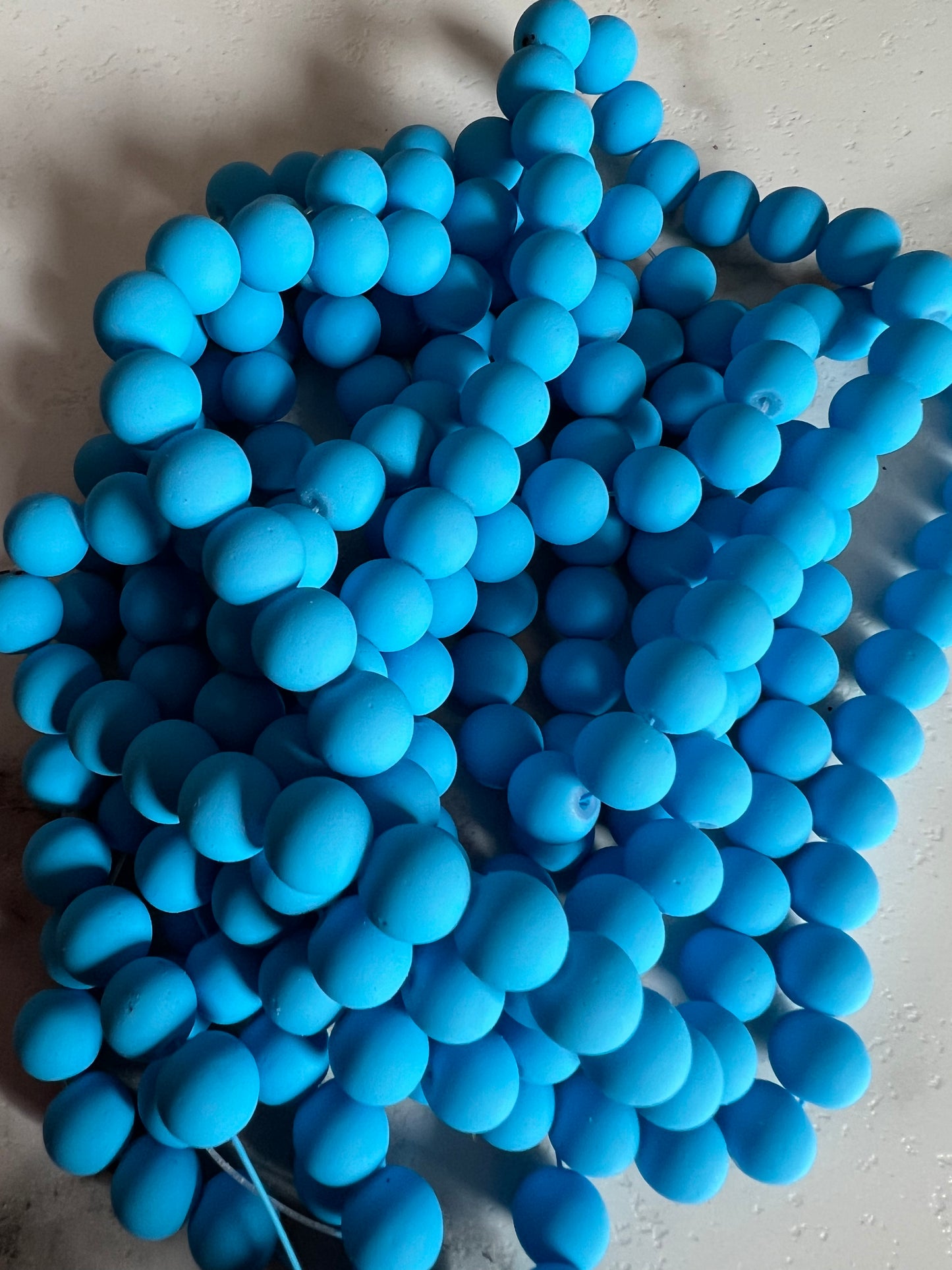 10mm Rubber Matte Finish Glass Beads