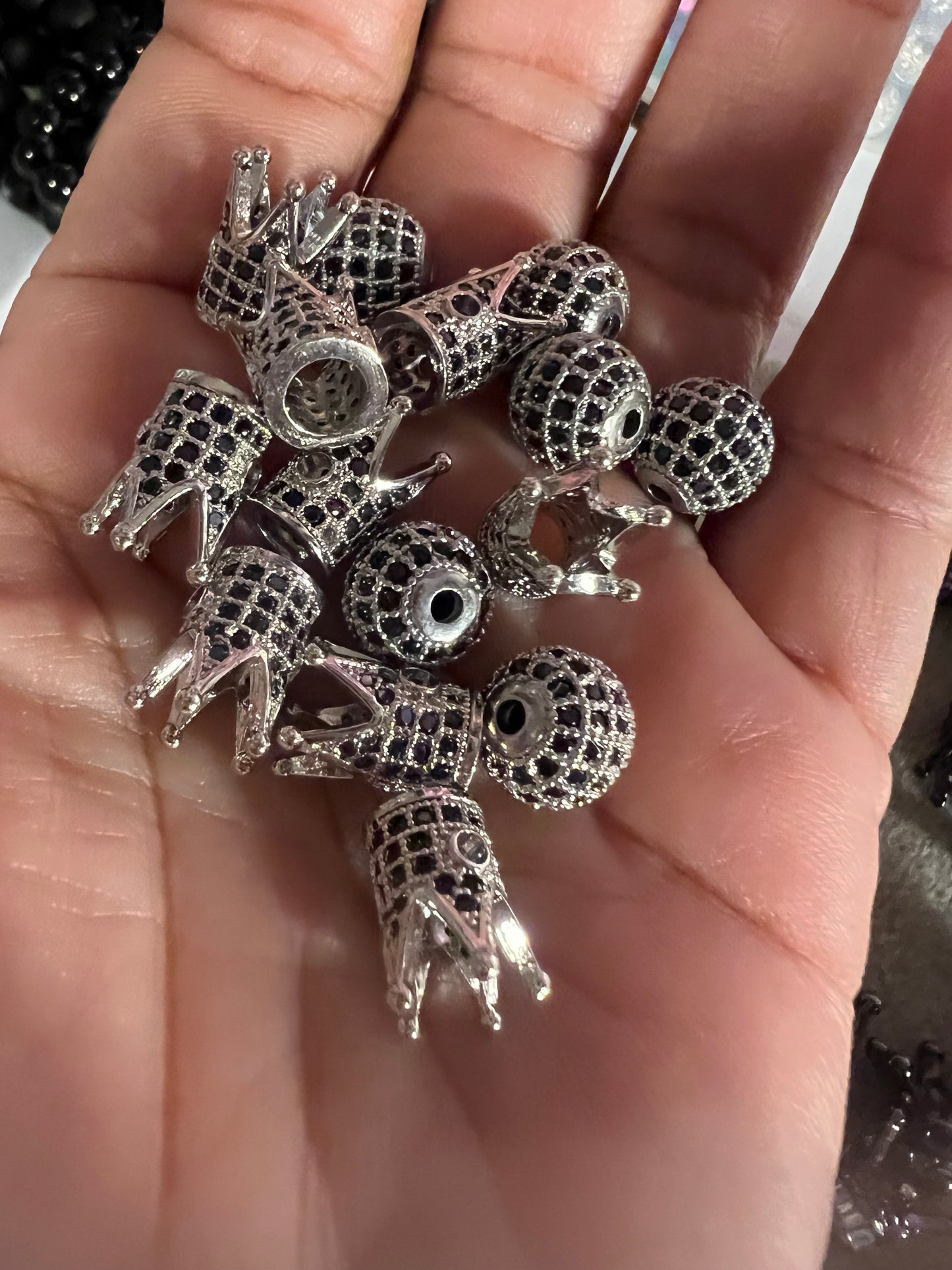 CZ Pave Spacer Beads -10mm