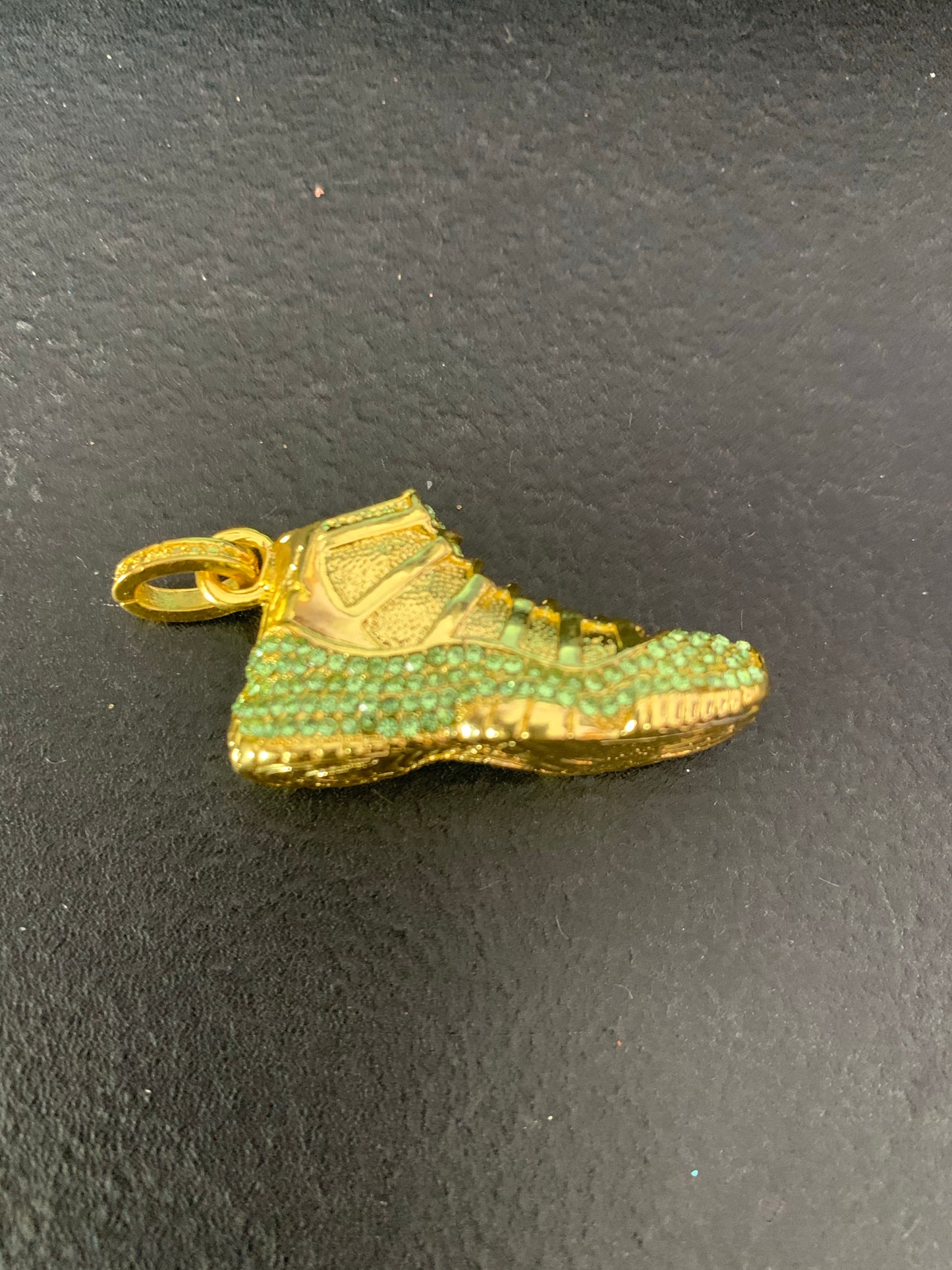 Rhinestone Jordan Gym Shoe Charm (Gold Accent Colors)